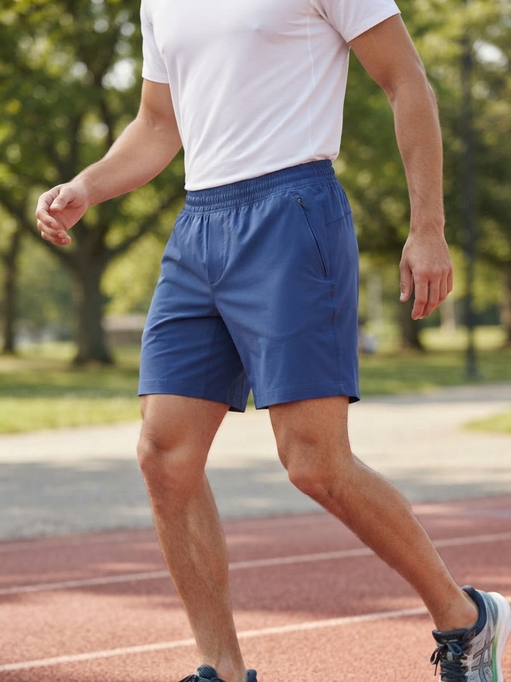 Lululemon Mens Active Athletic Shorts Blue Size Small Gym Workout Running